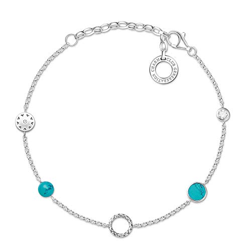 Thomas Sabo Damen Charm-Armband Steine Charm Club 925 Sterling Silber X0271-646-7