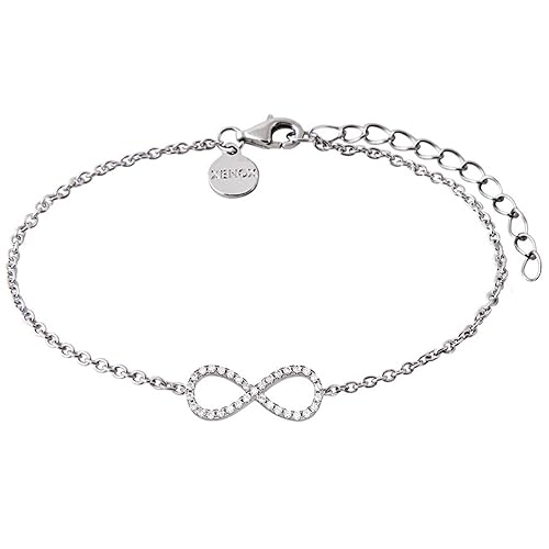 XENOX XS2766 Damen Armband Unendlich Symbolic Power Sterling-Silber 925 Silber weiß Zirkonia 20 cm