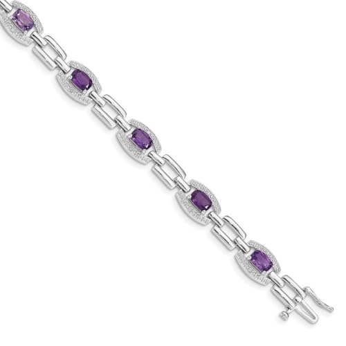 Armband Sterling-Silber 925 rhodiniert Diamant Amethyst