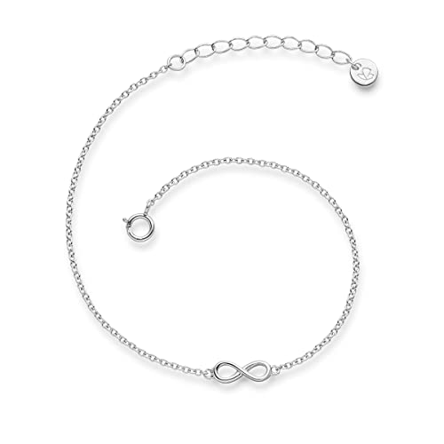 Glanzstücke München Damen-Armband Infinity Sterling Silber 17 + 3 cm - Silberkettchen Unendlichkeit Armkettchen Silber Freundschaftsarmbänder