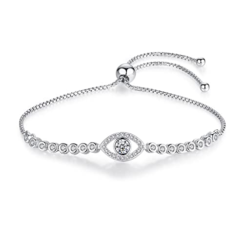 HAIHONG Schmuck Tonzzhe Luxusmarke 925 Sterling Silber Tennis Armbänder Geschenke Passend for Frauen Blau Evil Eye Custom Armband Bulgarien Schmuck Allah Armbänder