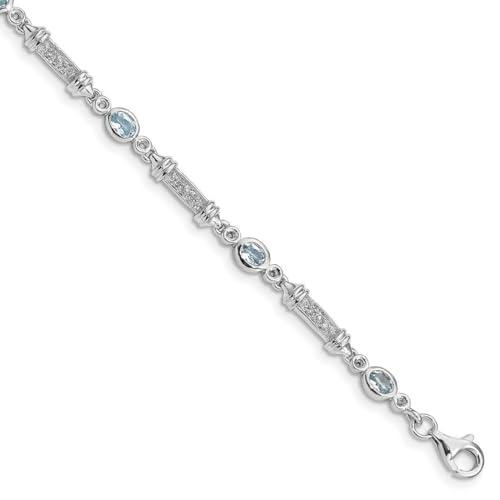 Armband Sterling-Silber 925 rhodiniert rhodiniert Aquamarin Diamant