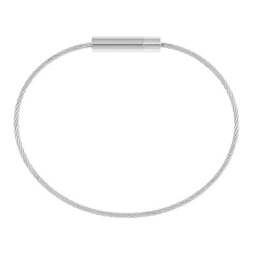 Made by Nami Drahtseil Armband Herren Silber mit Drehverschluss Schmuck Männer (Silber)