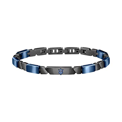 Maserati Herren Armband, JEWELS Kollektion, aus Edelstahl, Keramik, Grau und Blau PVD - JM221ATZ01
