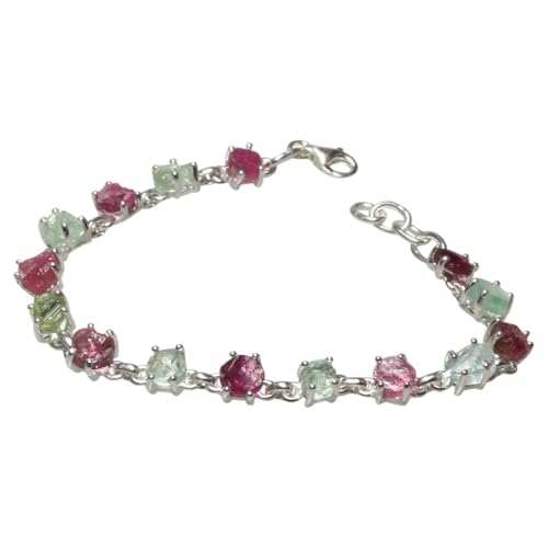 Edles Armband Silber 925 roter und grüner Turmalin