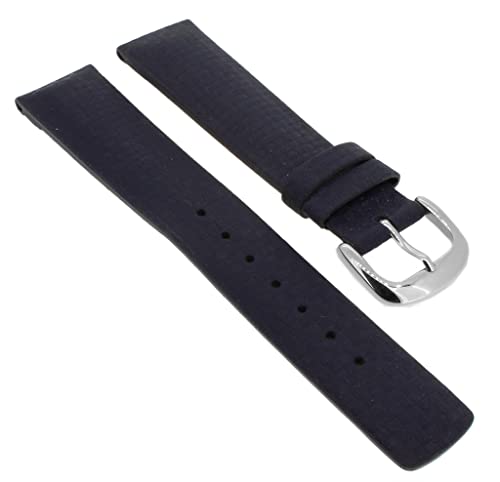 Bruno Banani Uhrenarmband 18mm aus Leder in blau in Carbon- Optik CD3194