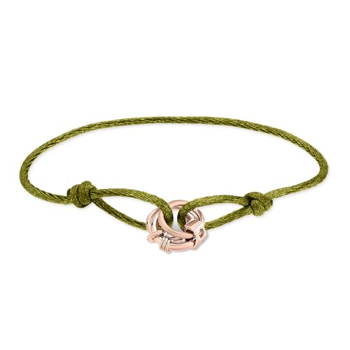 LIEBESKIND Berlin Damen Stoffarmband LJ-1802-B-21 mit Edelstahl-Anhängern in IP Roségold