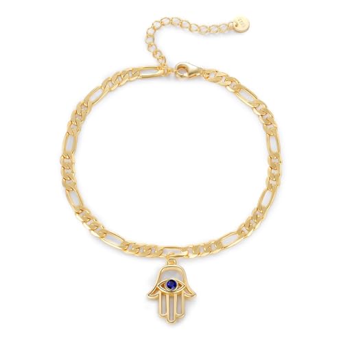 OHAYOO Fatima Armband Damen 14K Gold Plated 925 Sterling Silber Vergoldet Liebeskind Goldenes Schmuck für Frauen Mädchen Tochter Mutter