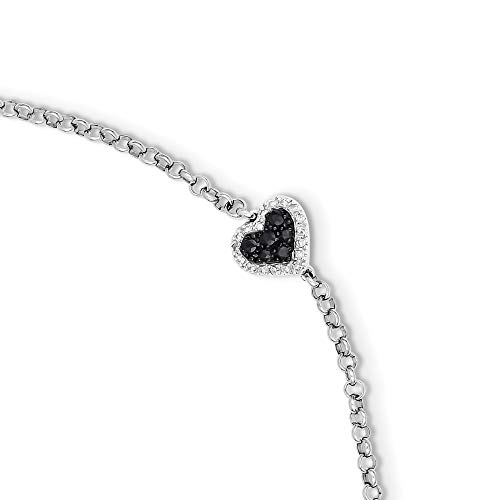 Sterling Silber Diamant- und Saphir-Herz JewelryWeb Armband