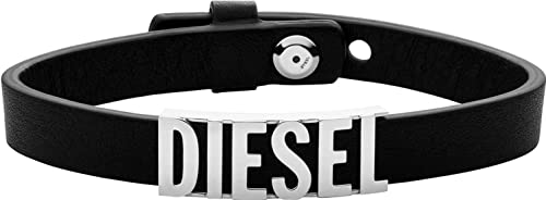 Diesel Herren Lederarmband mit Druckknopfverschluss