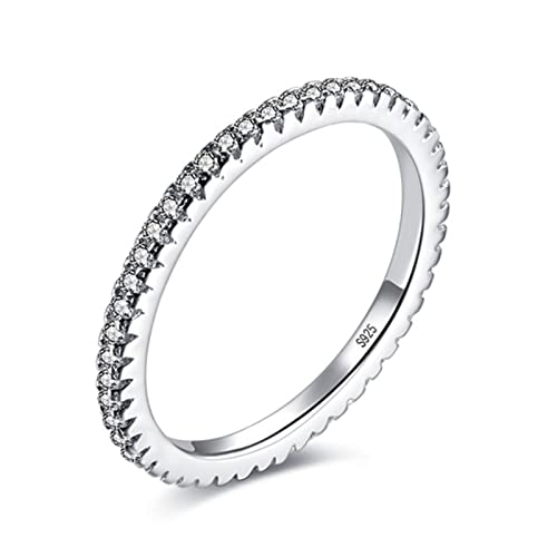 WEITING Prägnante Ringe für Damen, 925er Sterlingsilber, luxuriöser Zirkonia-Stein, Rosé-Schwarz-Gold, Ehering, Bulgarien-Schmuck, Herren-Ring, 7, Stil 1, Weißgold