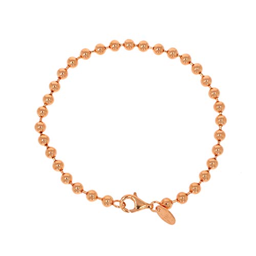  Kugelarmband 17,5 cm 4 mm breit 925 Silber rosevergoldet 17