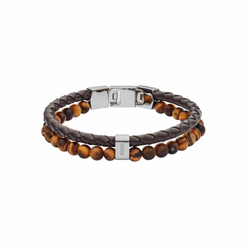 Fossil Armband Für Männer Vintage Casual, Innenlänge: 180mm - 195mm Braun Lederarmband, JF03118040