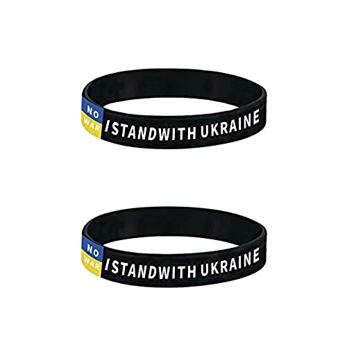 Vagbalena Unterstützung Ukraine Armband Flagge Sport Armband Ukraine Sport Silikon Armband 2022 Ukraine Schmuck verstellbares Bettelarmband römisches Kristallarmband (2PCS,Eine größe)