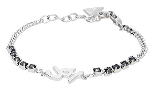 Guess Damen Armband Edelstahl gebürstet Kristall Silber 18 cm   UBB61001 S