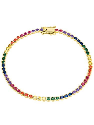 s.Oliver 2027871 Damen Armband Gold bunt Zirkonia 18 cm