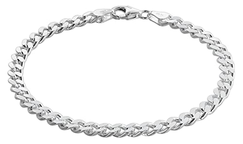 trendor Armband für Männer Silber 925 Flachpanzer 4,7 mm breit 75136-19 19 cm