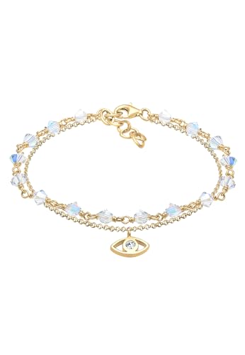 Elli Armband Damen Evil Eye mit Kristalle in 925 Sterling Silber vergoldet