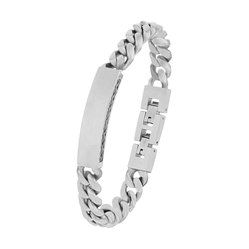s.Oliver Identarmband Edelstahl Herren Armschmuck, 20+1,5 cm, Silber, Kommt in Schmuck Geschenk Box, 2027424