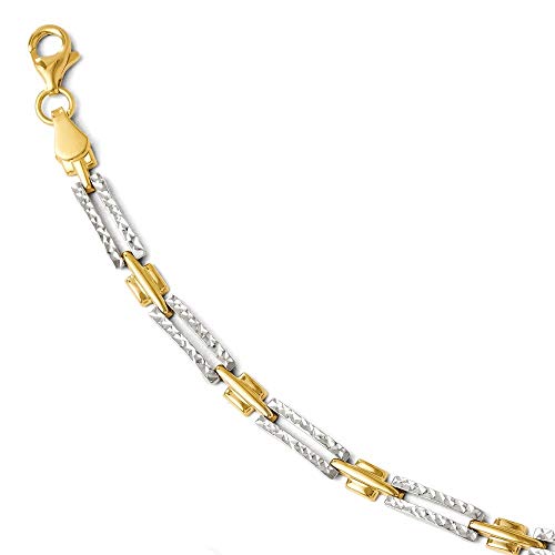 Weißgold mit Rhodium Diamant-Armband, 17,8 cm (7 Zoll)-JewelryWeb