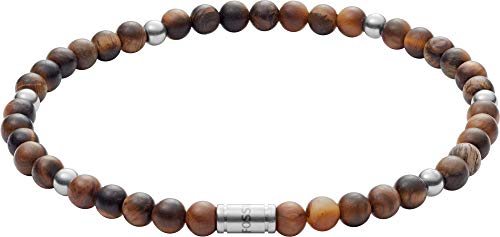 Fossil Armband Für Männer Wellness, 185mm Braunes Halbedelsteinarmband, JF02939040
