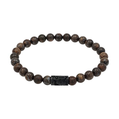 Amor Scorpions by Armband Edelstahl Holz Unisex Damen Herren Armschmuck, 16 cm, Schwarz, Skorpion, Kommt in Schmuck Geschenk Box, 2040521