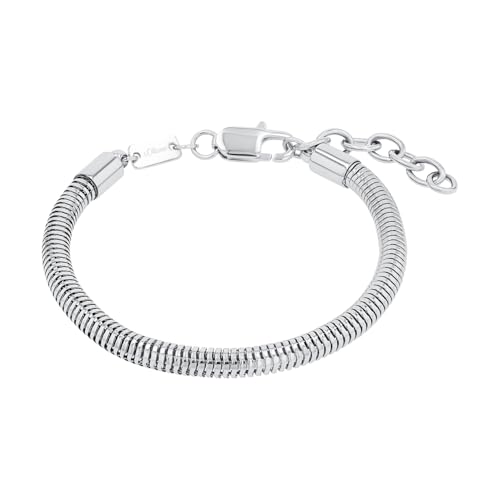 s.Oliver Armband Edelstahl Herren Armschmuck, 19+4 cm, Silber, Kommt in Schmuck Geschenk Box, 2039743