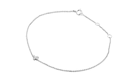 Miore Armband - Armreif Damen Kette Weißgold 9 Karat / 375 Gold Diamant Brillianten 0.04 ct 19 cm