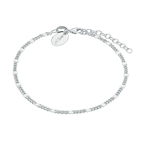 s.Oliver Armband 925 Sterling Silber Damen Armband, 17+3 cm, Silber, Kommt in Schmuck Geschenk Box, 2032902
