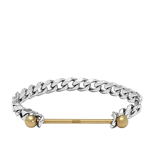 Diesel Armband Für Männer Stahl, Länge: 180mm, Breite: 8.5mm Silber Edelstahlarmband, DX1410931