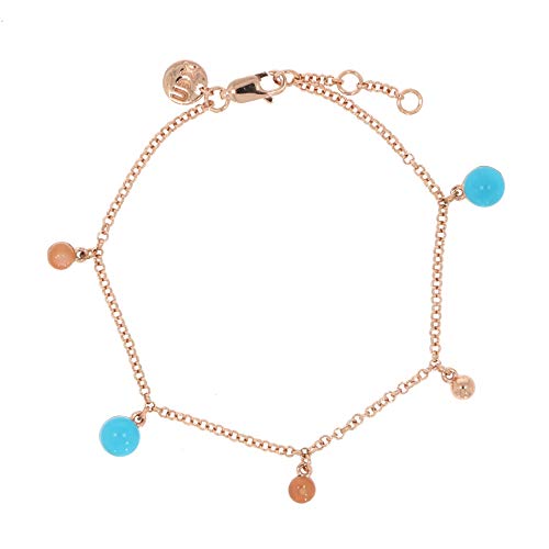  mit Türkis Peach Mondstein 17 cm rosèvergoldet