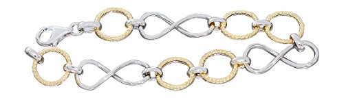 Hobra-Gold Infinity Armband Silber 925 bicolor Armkette große Glieder Karabiner