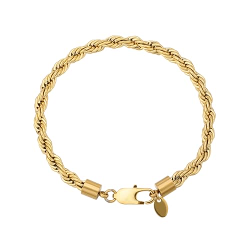 KRKC Kordelkette Armband Herren (18K Gold Vergoldet, 21.6)