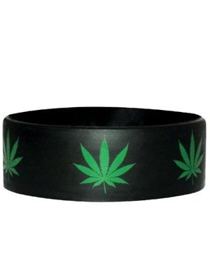 Marihuana Blatt Armband, Kautschuk
