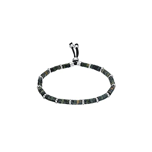 s.Oliver Armband Edelstahl Herren Armschmuck, mit Jaspis, 20+2 cm, Silber, Kommt in Schmuck Geschenk Box, 2033925