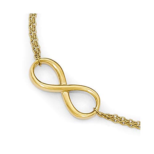 10 K Gold Poliert Infinity Armband – 20 cm –  Höhere Gold Goldgrad als 9 Karat Gold