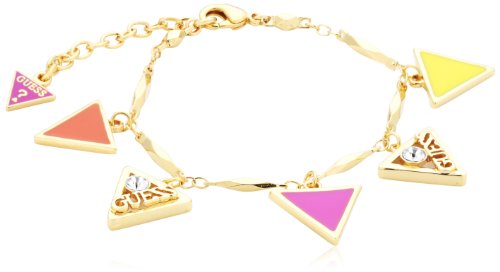 Guess Damen Armband Iconically Edelstahl Emaille vergoldet buntes 17 cm UBB71325