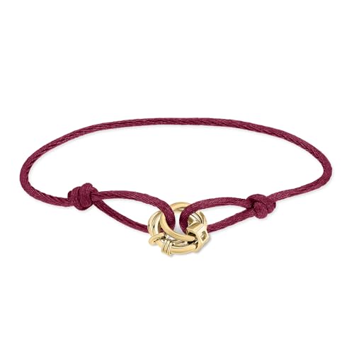 LIEBESKIND Berlin Damen Stoffarmband LJ-1801-B-21 mit Edelstahl-Anhängern in IP Gold