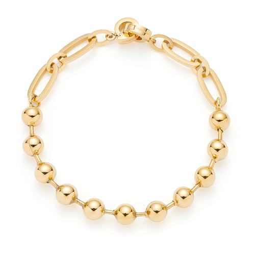 JEWELS BY LEONARDO Armband Dotty • Arm-Kette aus goldfarbenem Edelstahl • kräftigen Kugeln mit stilvollen Stegen • 19 cm Länge • Schmuck Geschenk für Frauen • 024925