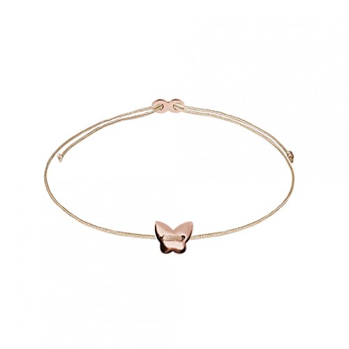 Mädchen-Armband Schmetterling 925 Silber rosé Nylon XS1688R