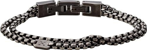 Fossil Armband Für Männer Vintage Casual, Länge: 180-195mm, Breite: 8mm Silber Edelstahlarmband, JF03916797