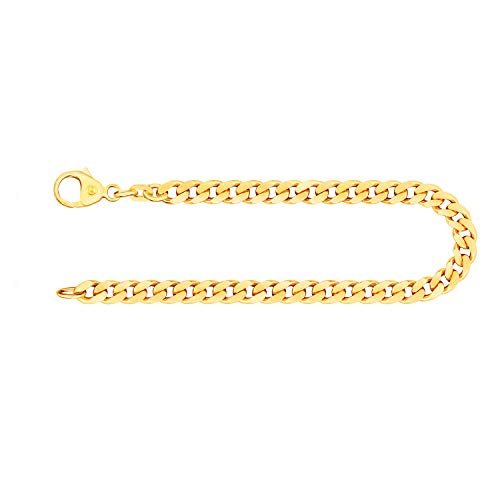 EDELIND Echtgold Armband Herren 585 Gelbgold 4.7 mm, Bracelet Panzerkette Flach 14 K Gold Länge 21 cm, Goldarmband für Männer mit Karabinerverschluss inkl Schmuck Geschenk Box Made in Germany