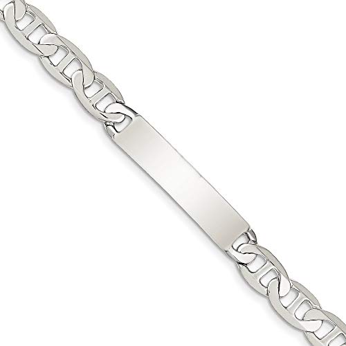 Sterling-Silber 925 18 cm Schild Anker-Armband Karabiner-JewelryWeb