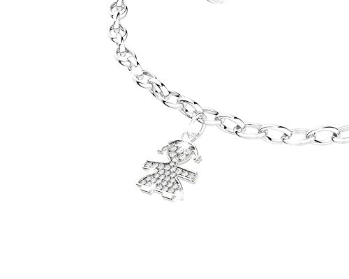 Le Bebè - 18 Karat Weißgold und Diamanten Mädchen-Anhänger-Armban d personalisierbar mit Buchstaben