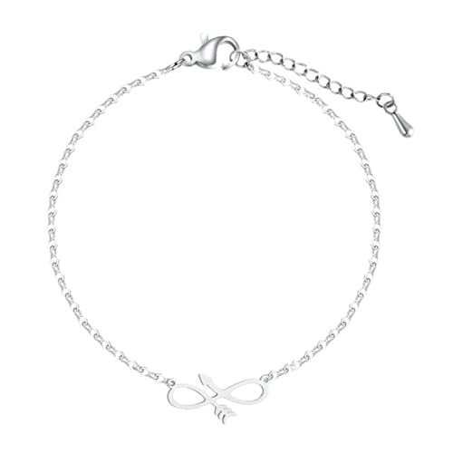 CHOUBAGUAI Armband CZ Infinity Armbänder für Frauen Freundschaft Paar Armbänder acht Form Charm Kette Armbänder Armreifen-TH-BA461-S