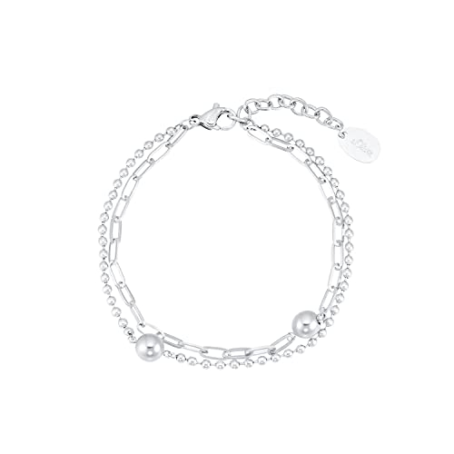 s.Oliver Armband 925 Sterling Silber/Edelstahl für Damen, Armschmuck, Motiv, Kommt in Schmuck Geschenk Box