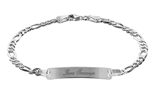 trendor Gravur-Armband für Junge Männer 925 Silber Länge 21 cm inklusive Wunsch-Gravur modischer Gravurschmuck für Damen und Herren, 88650-21