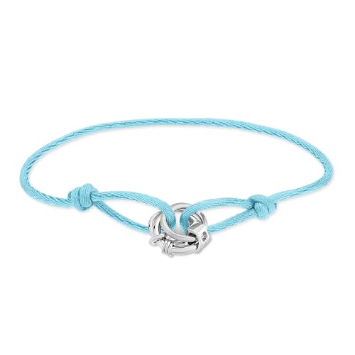 LIEBESKIND Berlin Damen Stoffarmband LJ-1797-B-21 mit Edelstahl-Anhängern in Silber