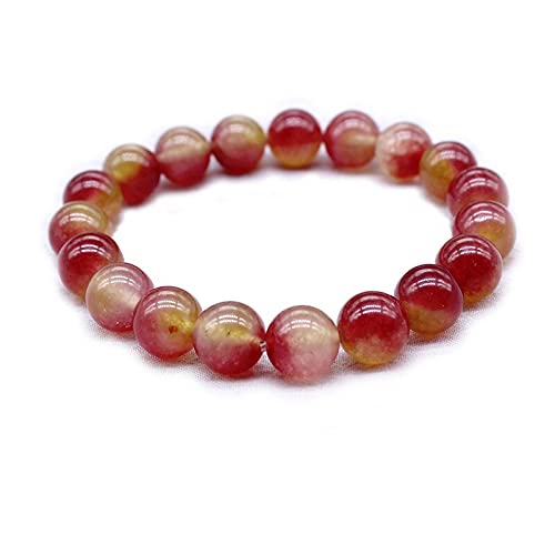 Gfsdjalkj Natürliche Turmalin Stein Armbänder Geeignet for Frauen Charme Stretch Runde Perle Armband (Main Stone Color : Beads 6mm, Metal Color : E)