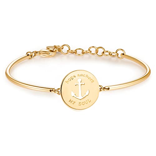 Brosway Armband Frau aus Edelstahl mit Symbolen Anker, Armband Frau Kollektion CHAKRA - BHK39